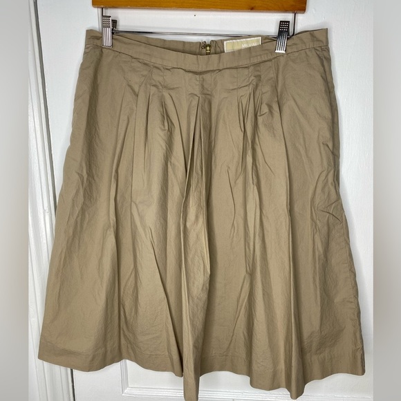 Michael Kors Tan A-Line Pleated Skirt - Picture 1 of 6